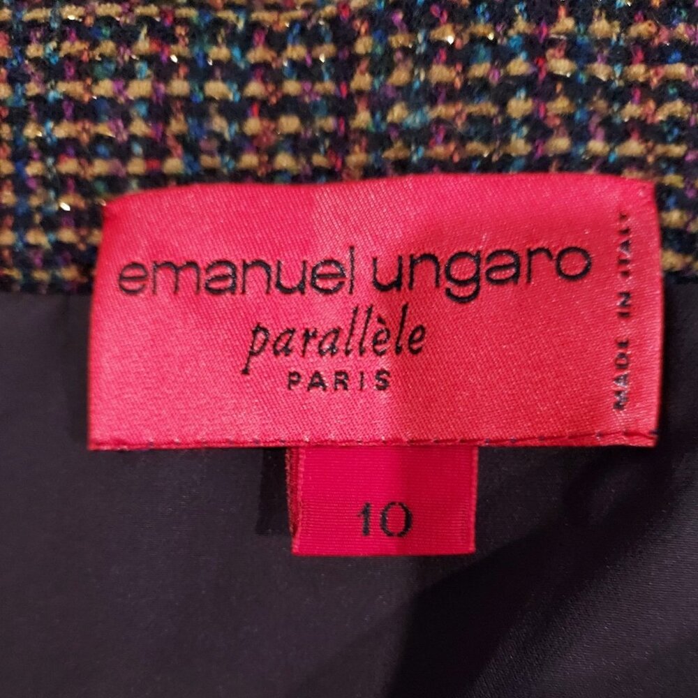 Skirt Emanuel Ungaro Parallele Paris Vintage Bling Brown Size S Made in Italy - Picture 7 of 9